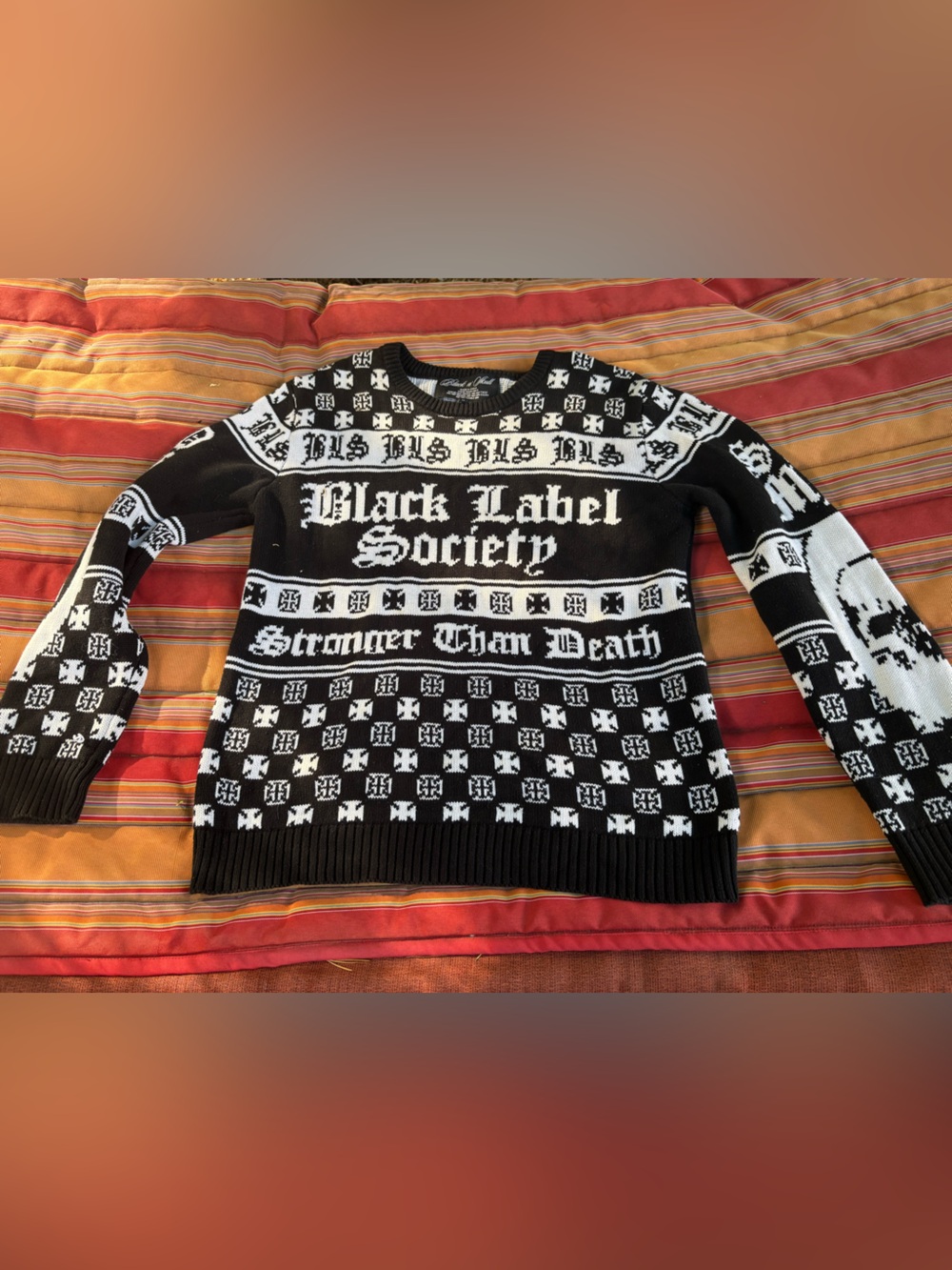 Black n' Skull Black & White Knit Sweater - Crewneck